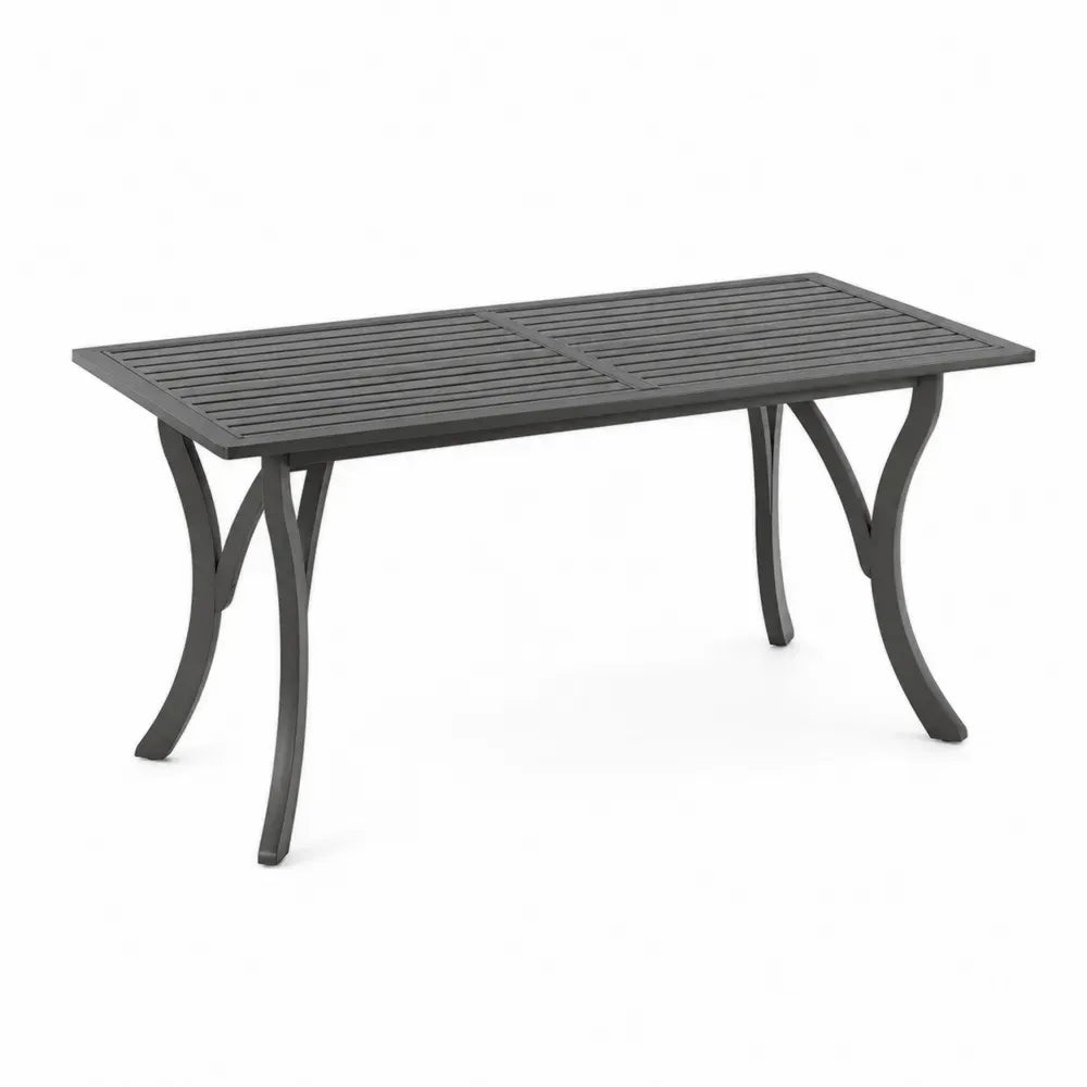 Rechteckiger Aluminium Gartentisch Anthrazit 150x90x75 cm