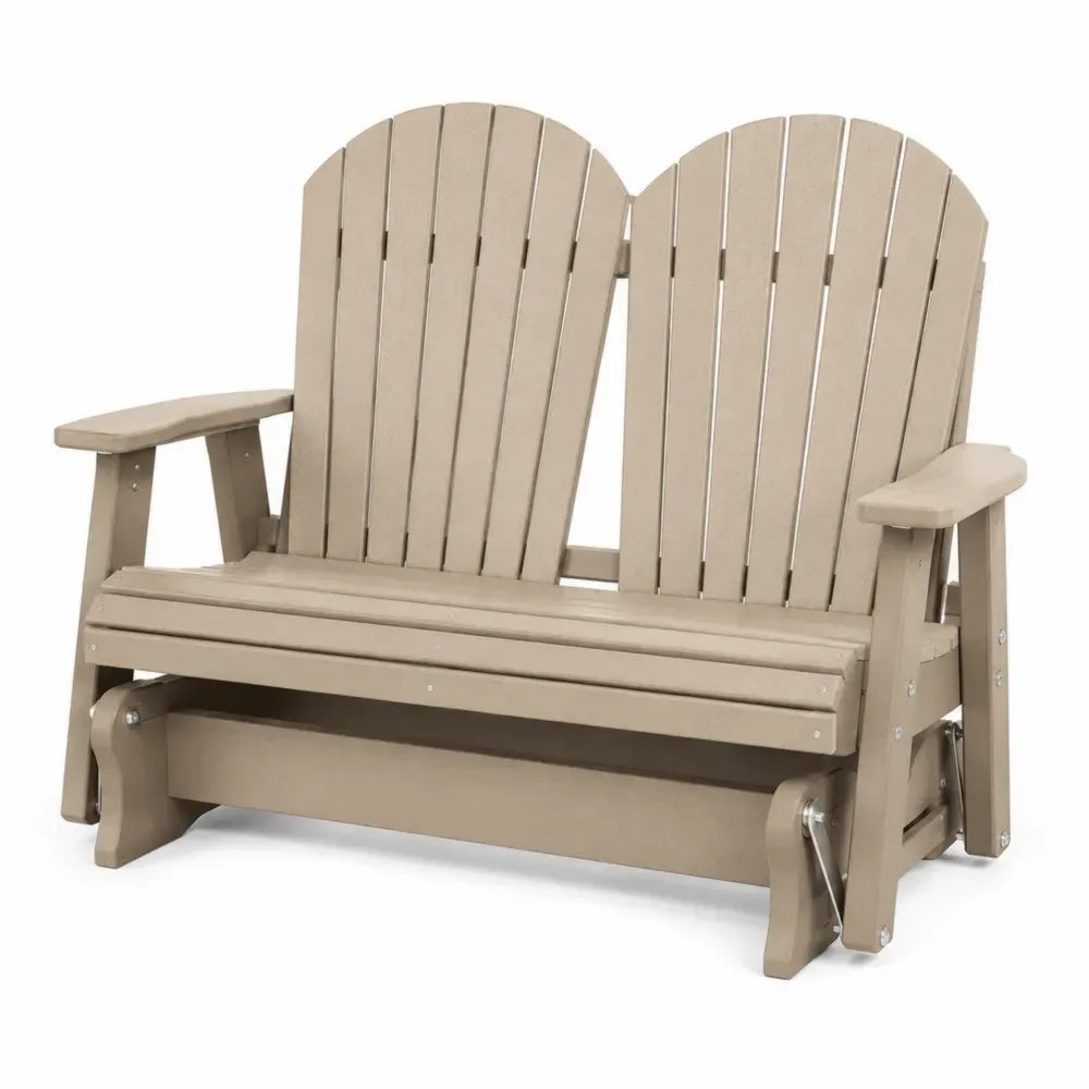 Gartenbank aus Kunststoff Beige 120 cm