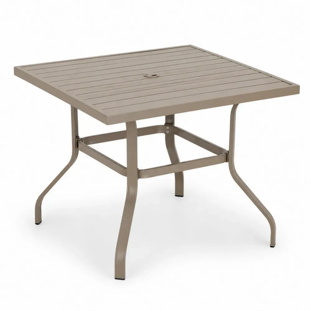 Quadratischer Tisch aus pulverbeschichtetem Stahl 90x90 cm Sandfarben