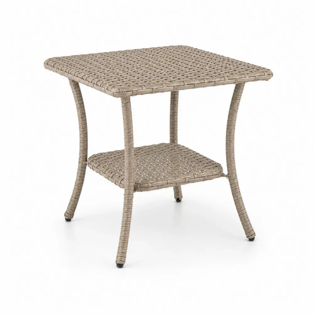 Gartentisch Viereckig Polyethylen Rattan Beige