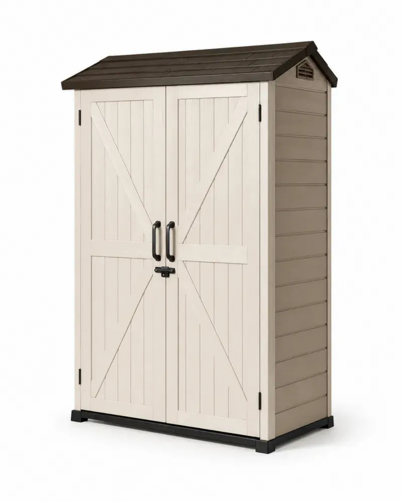 Gartenschuppen Polypropylen Creme/Braun 182x111x222cm